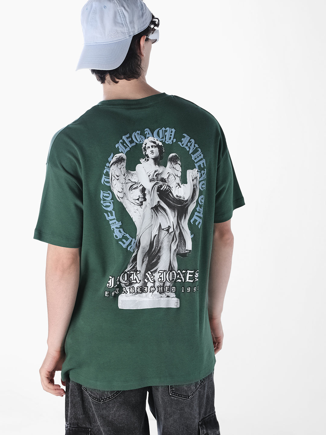 Green Back Printed Oversized T-shirt