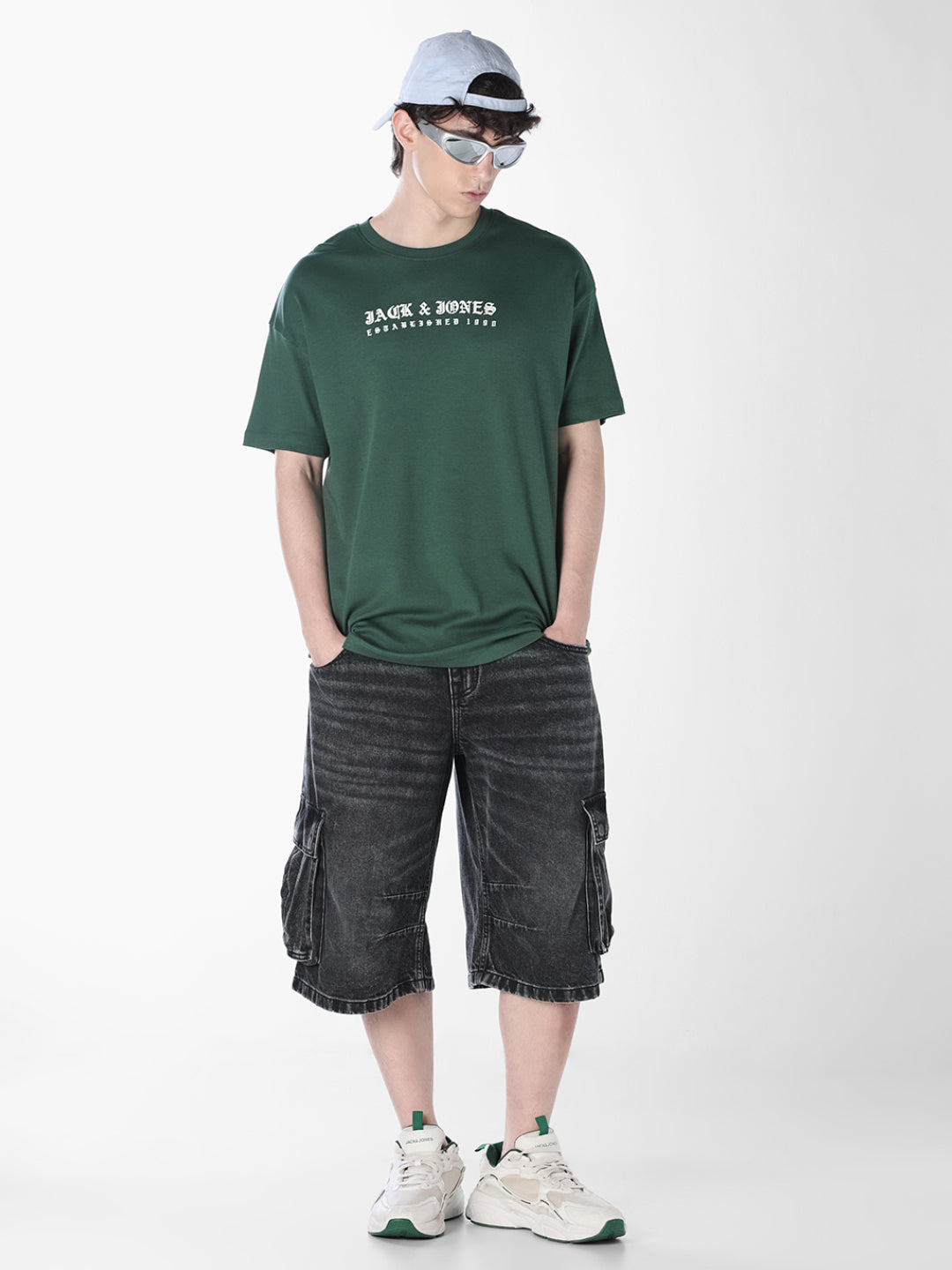 Green Back Printed Oversized T-shirt