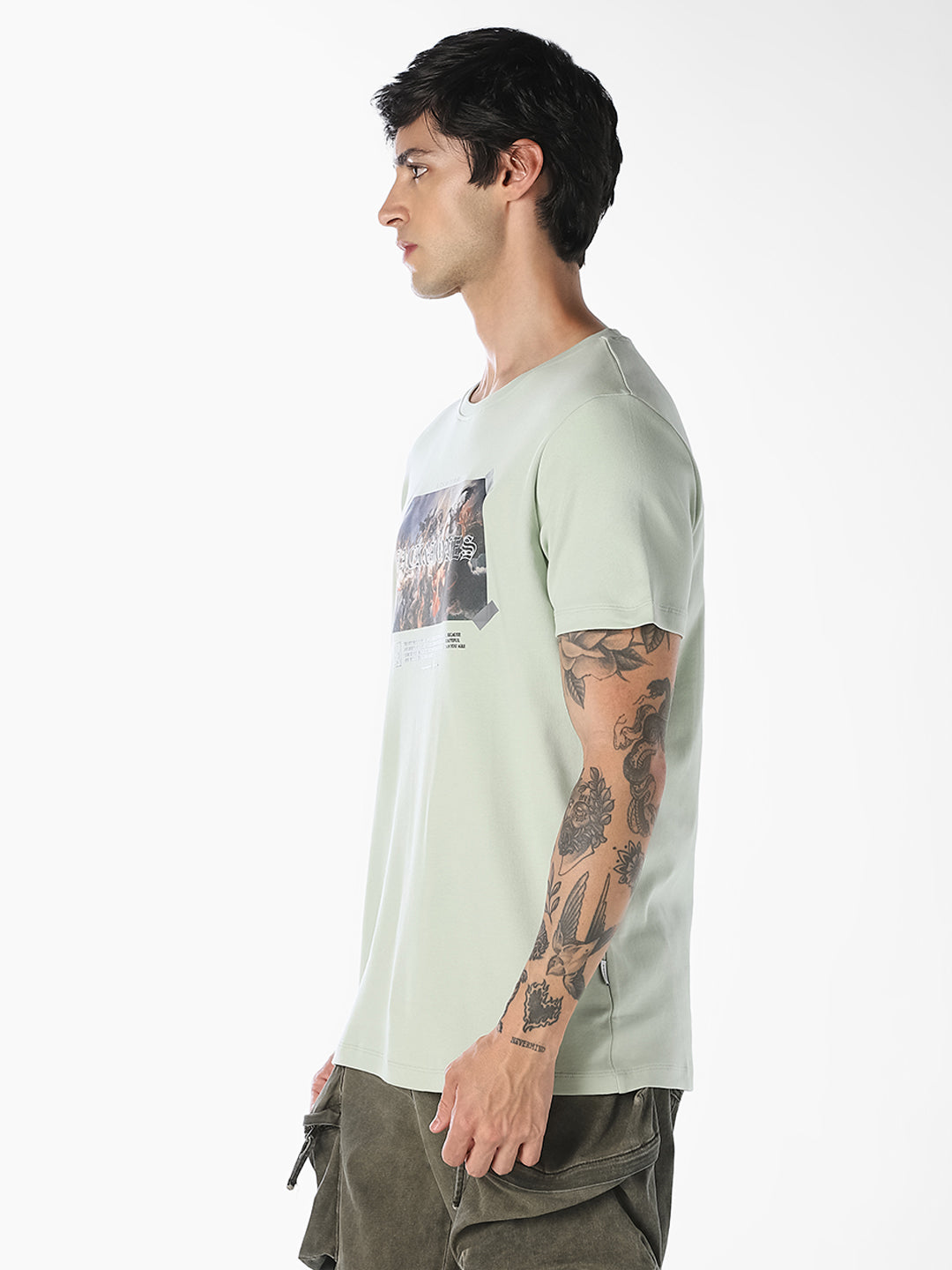 Mint Green Graphic Print T-Shirt