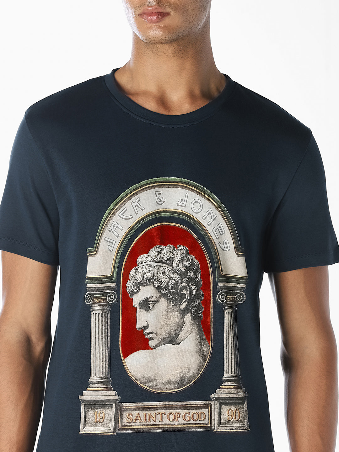 Navy Blue Graphic Print T-Shirt