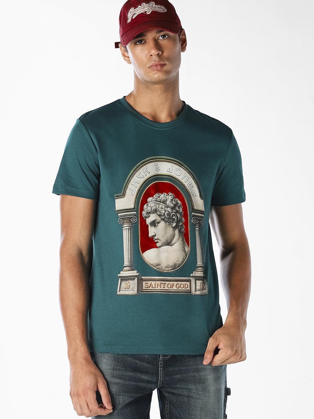 Turquoise Graphic Print T-Shirt - S