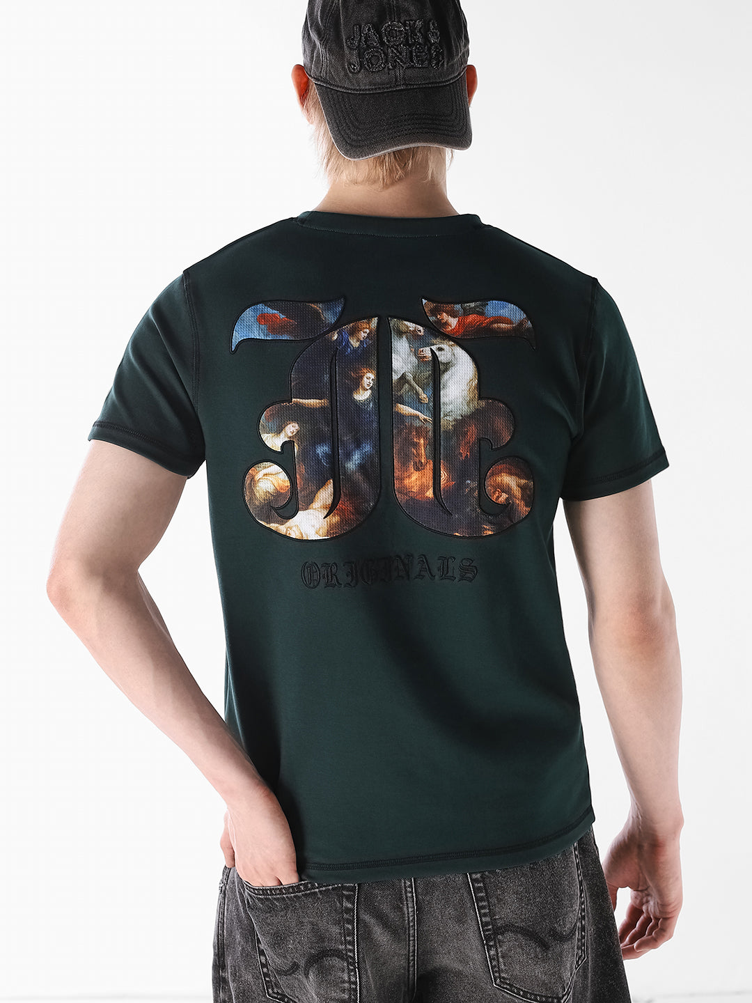 Green Printed Crew Neck T-shirt - S