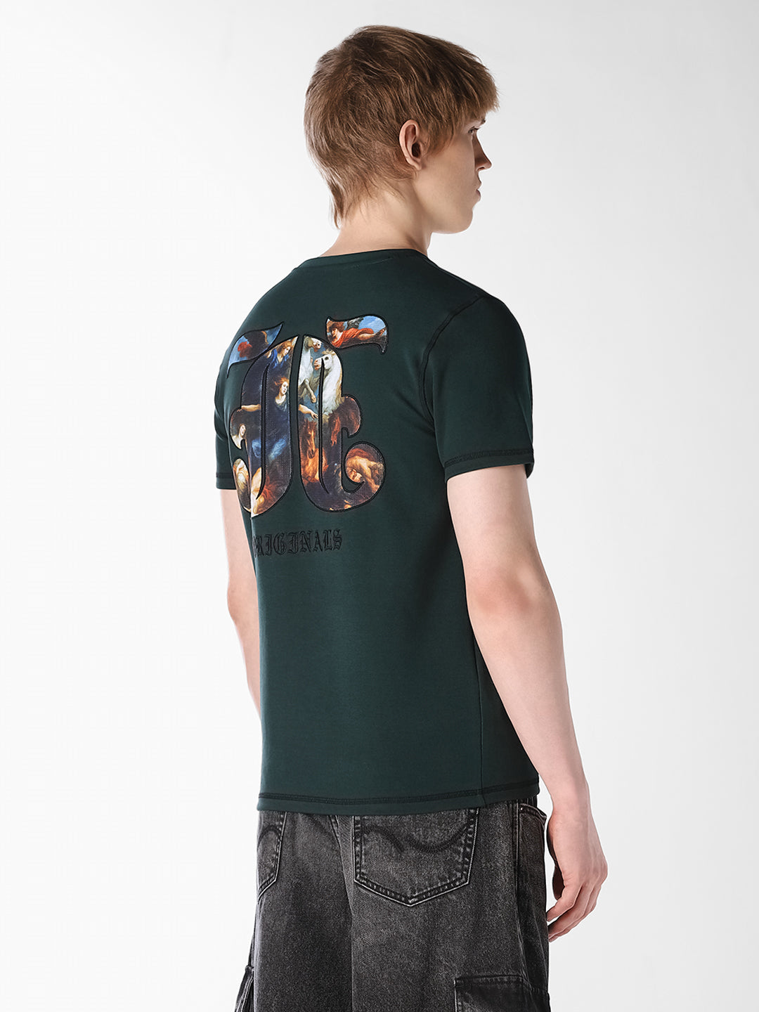 Green Printed Crew Neck T-shirt