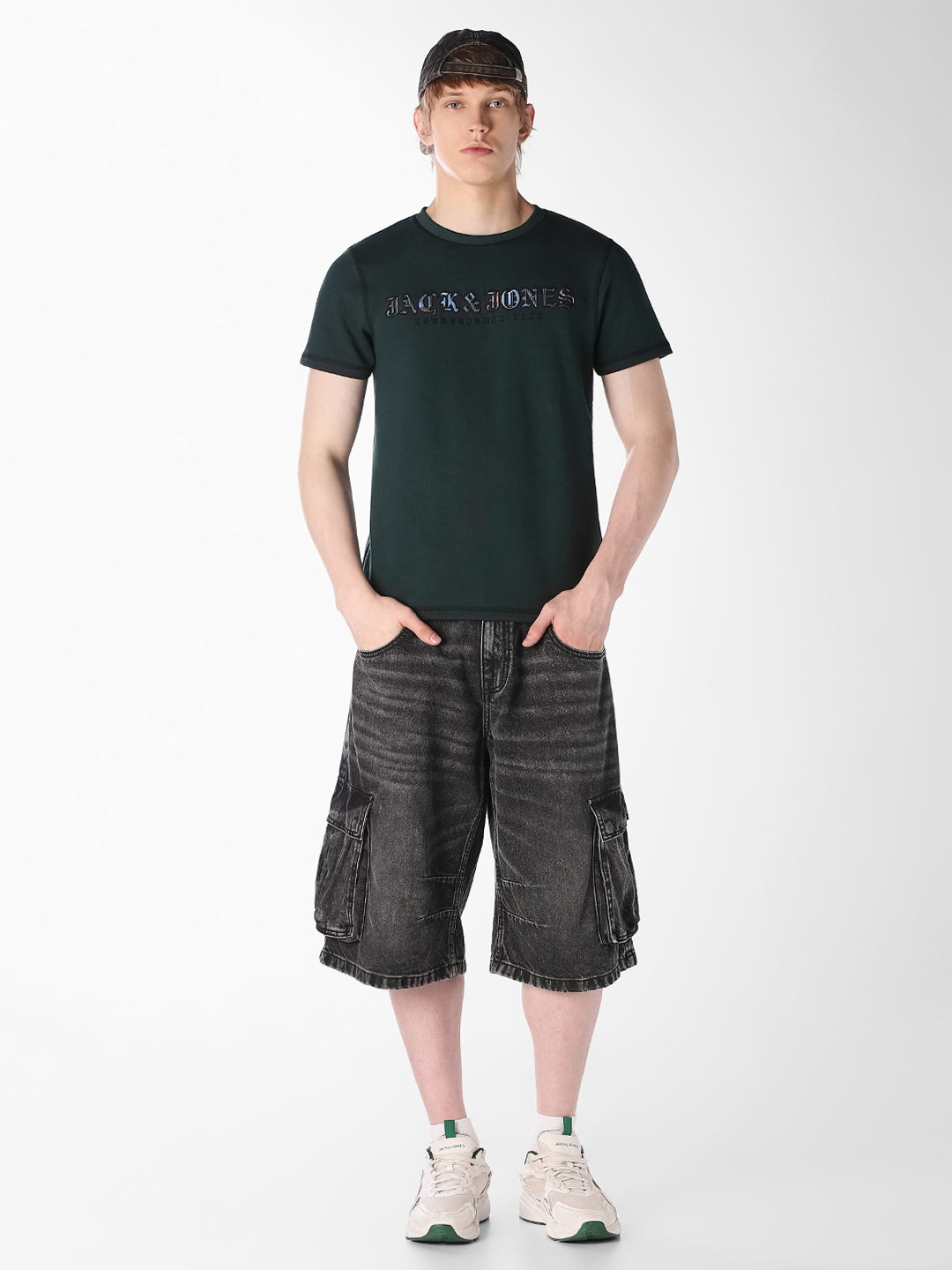 Green Printed Crew Neck T-shirt