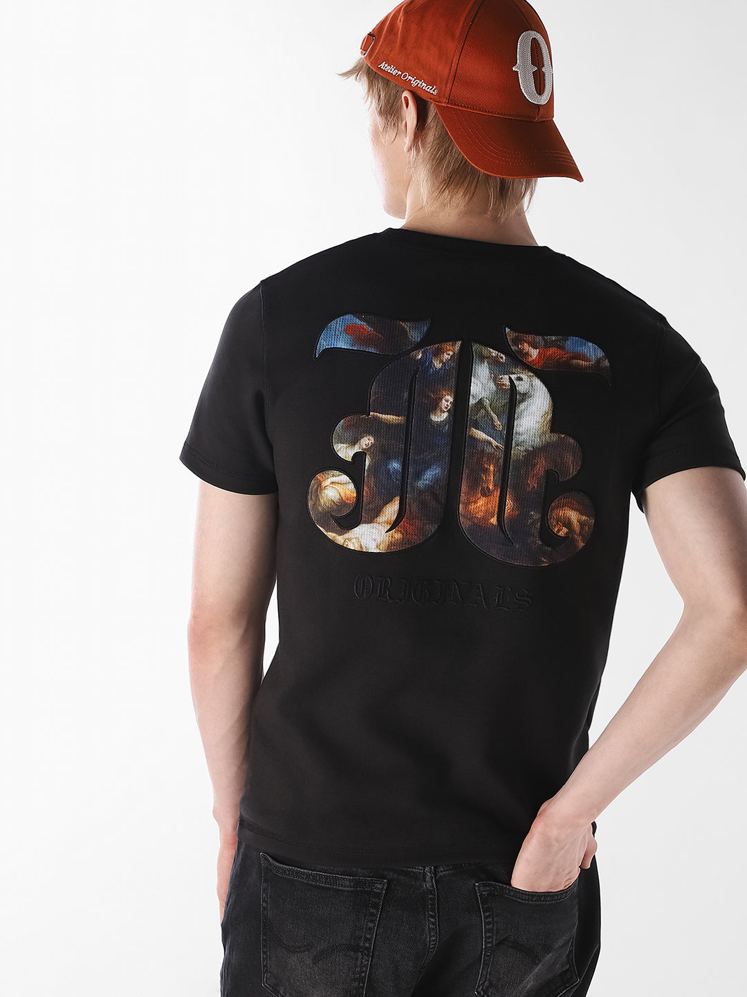 Black Printed Crew Neck T-shirt