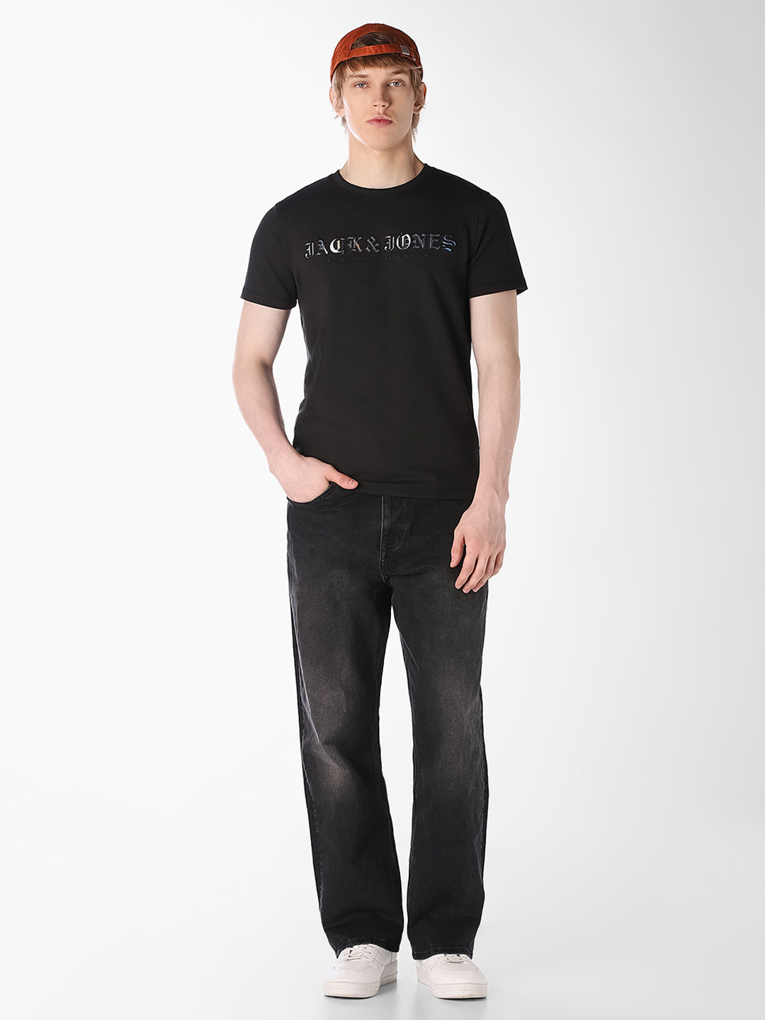 Black Printed Crew Neck T-shirt