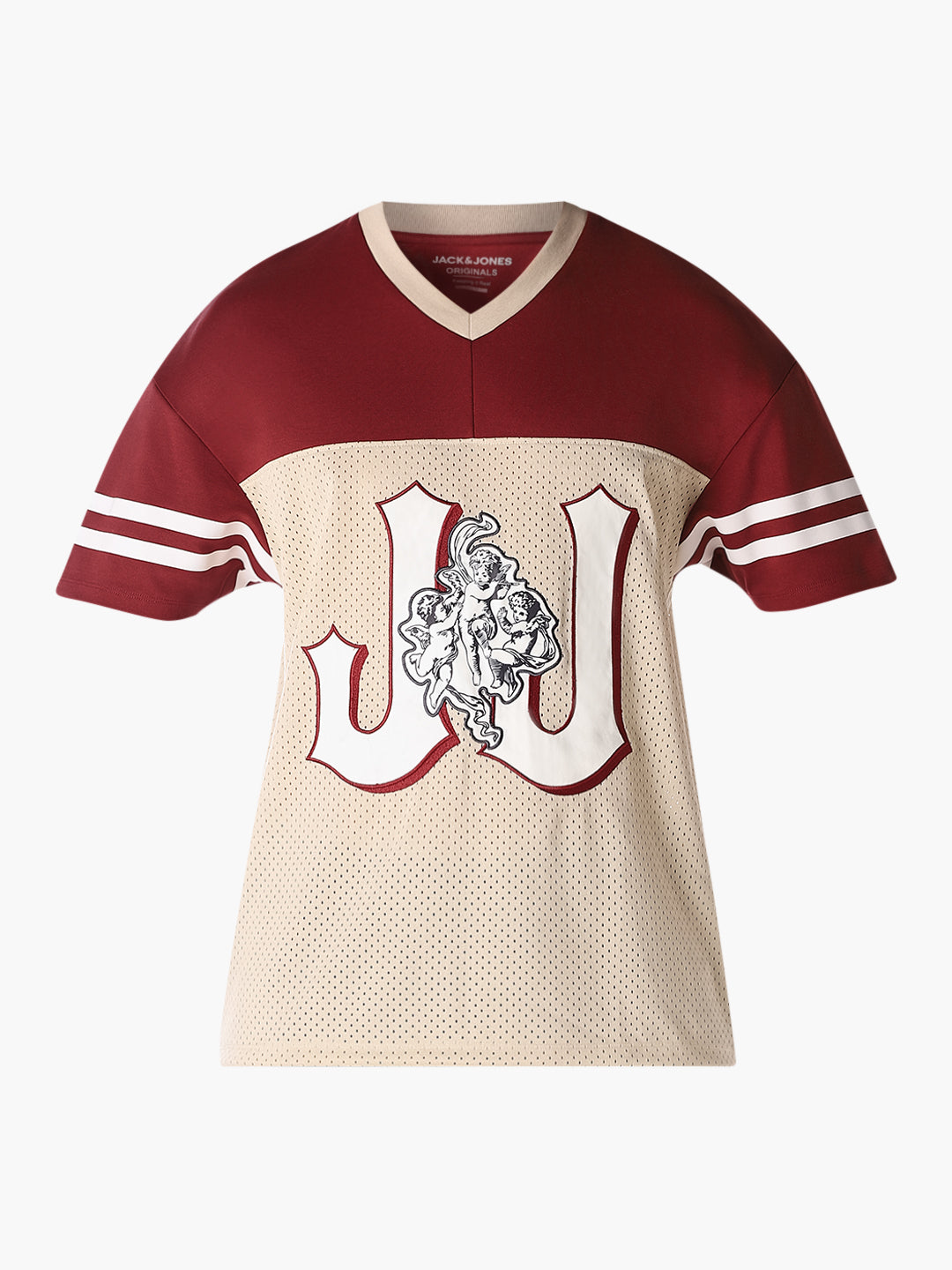 Varsity Graphic Mesh Oversized T-Shirt