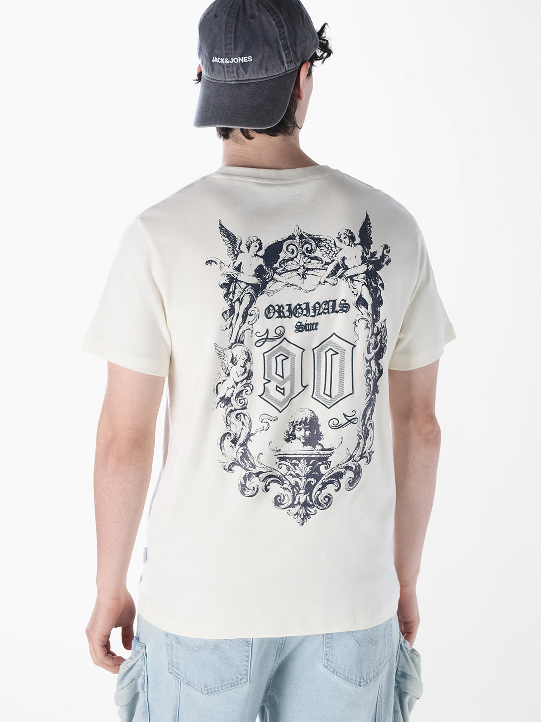 White Printed Cotton T-shirt