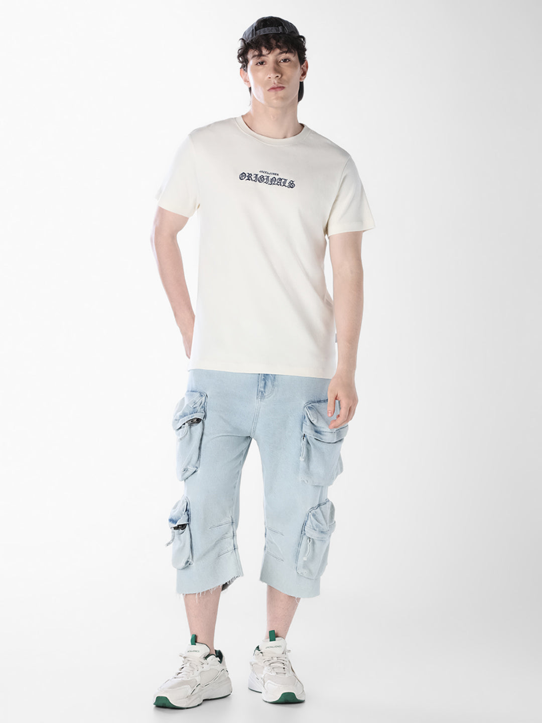 White Printed Cotton T-shirt