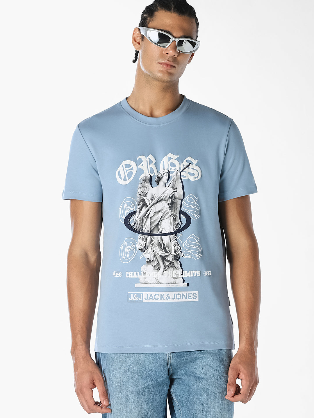 Blue Artwork Print T-shirt