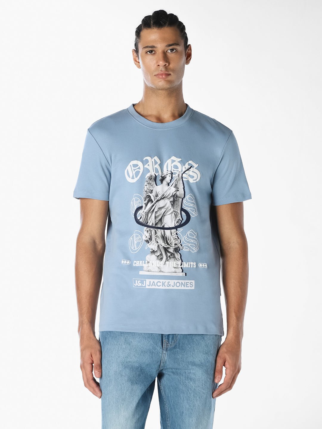 Blue Artwork Print T-shirt