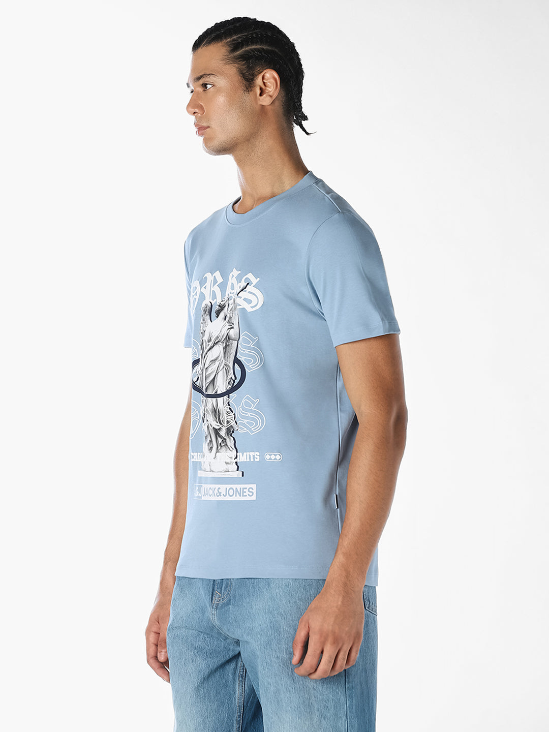Blue Artwork Print T-shirt