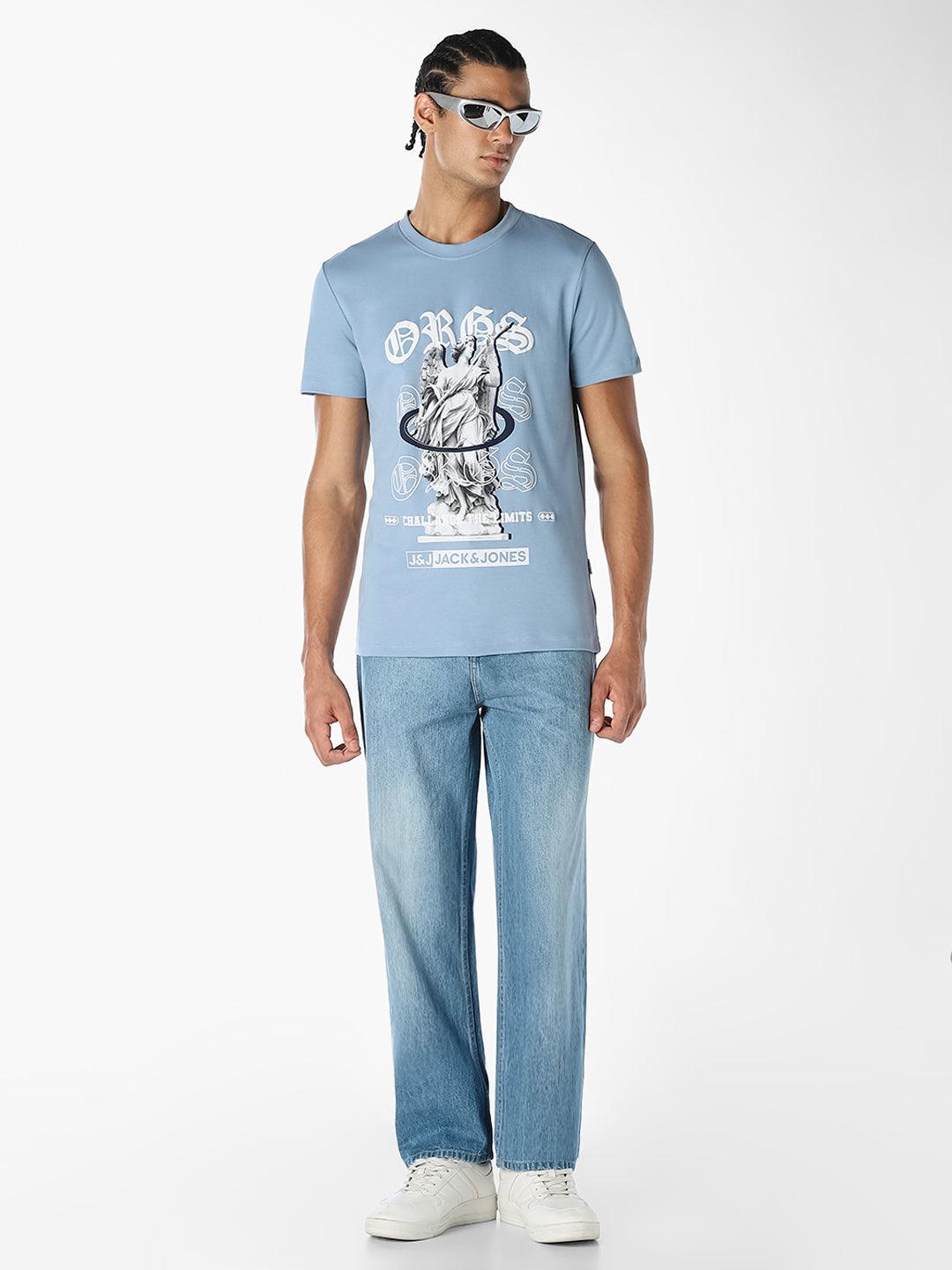 Blue Artwork Print T-shirt