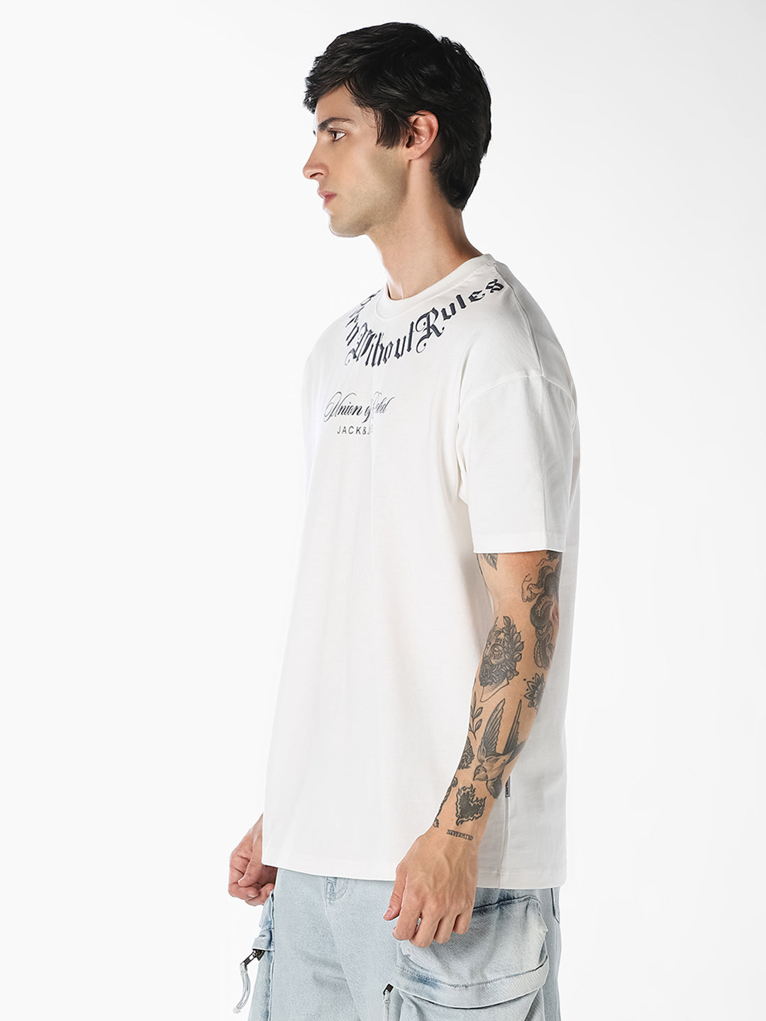 White Oversized Typography T-Shirt
