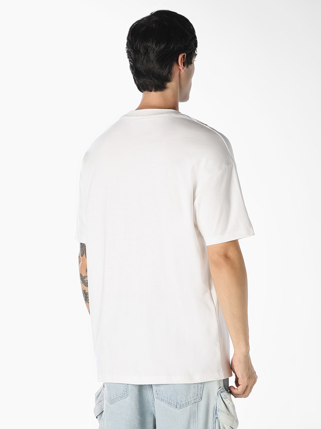 White Oversized Typography T-Shirt