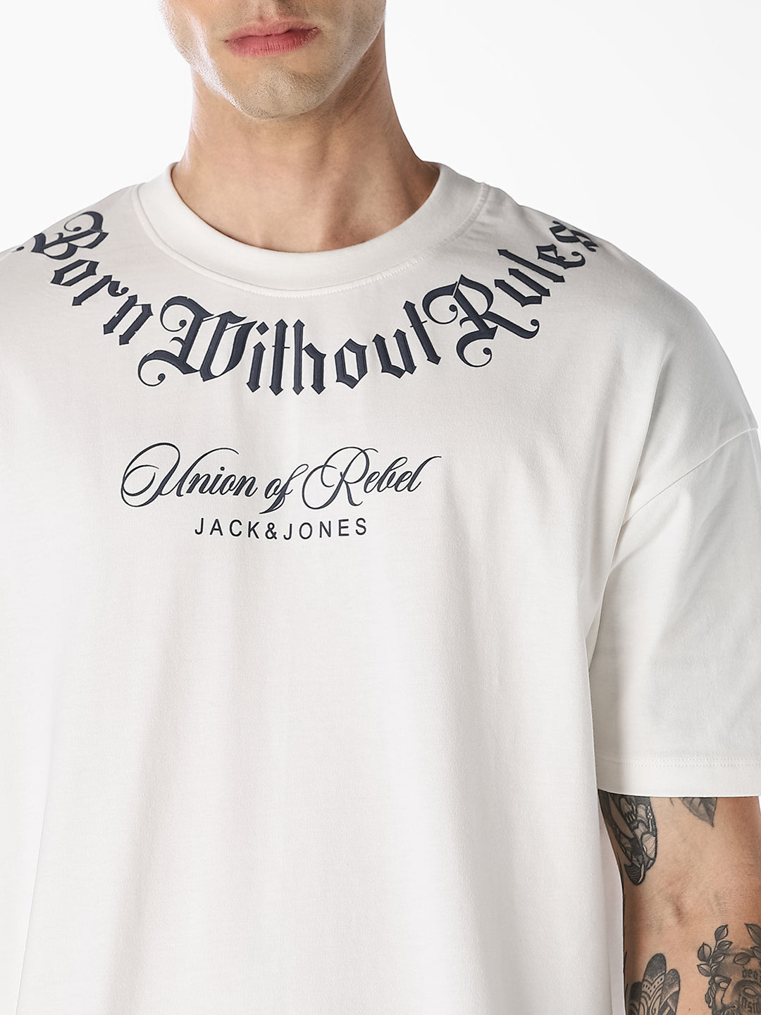 White Oversized Typography T-Shirt