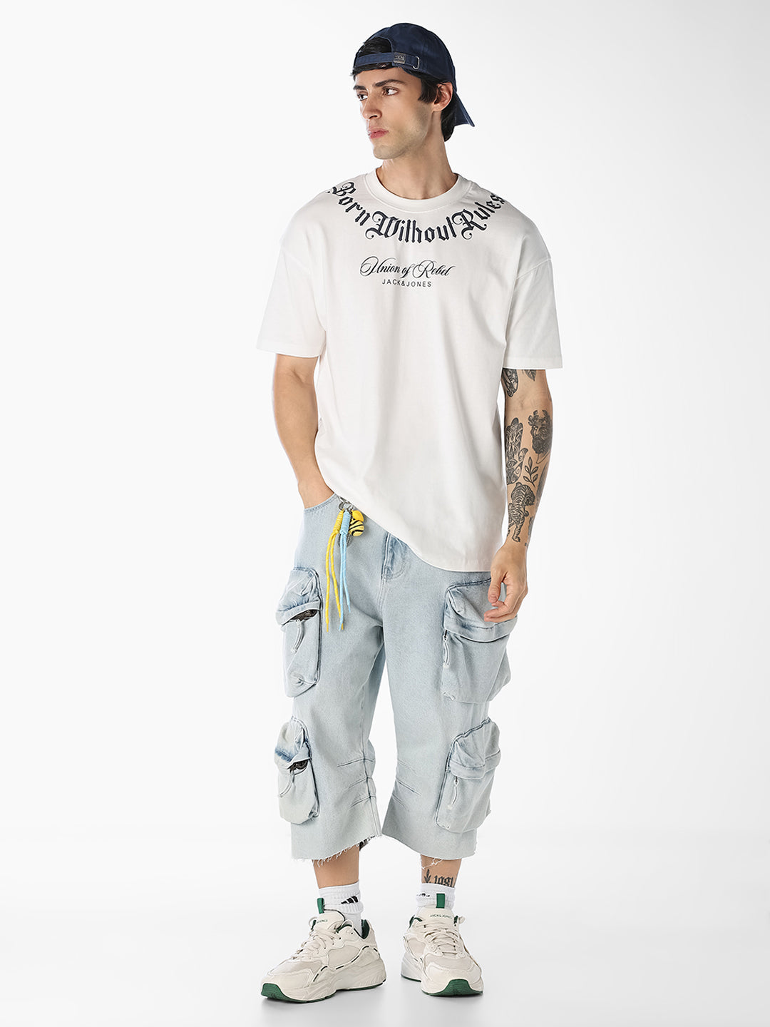 White Oversized Typography T-Shirt