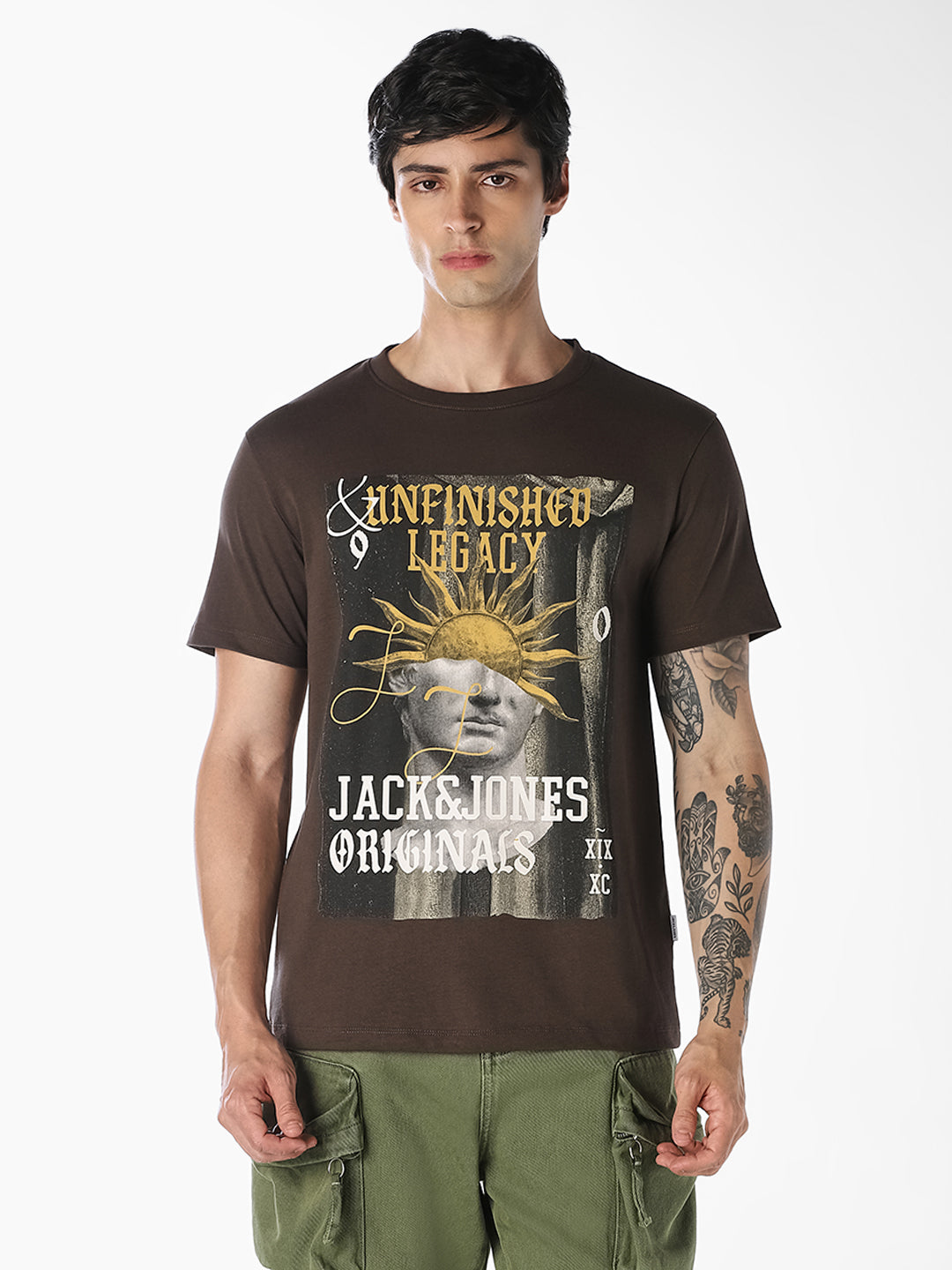 Brown Graphic Print T-Shirt