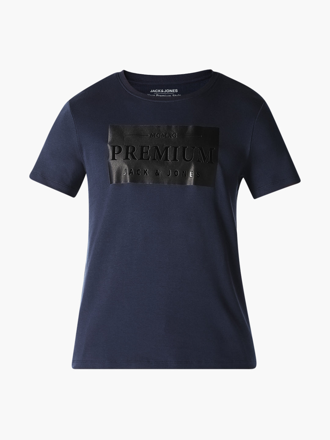 Navy Blue Logo Print T-Shirt