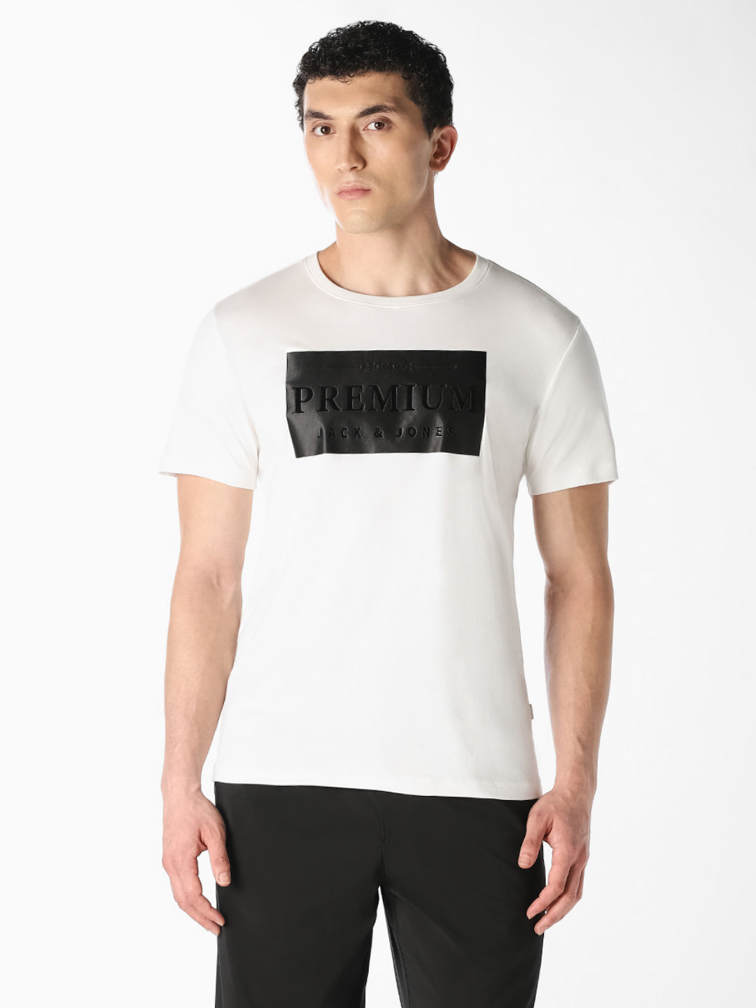 White Logo Print T-Shirt