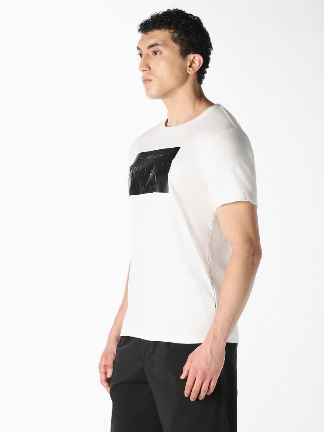 White Logo Print T-Shirt