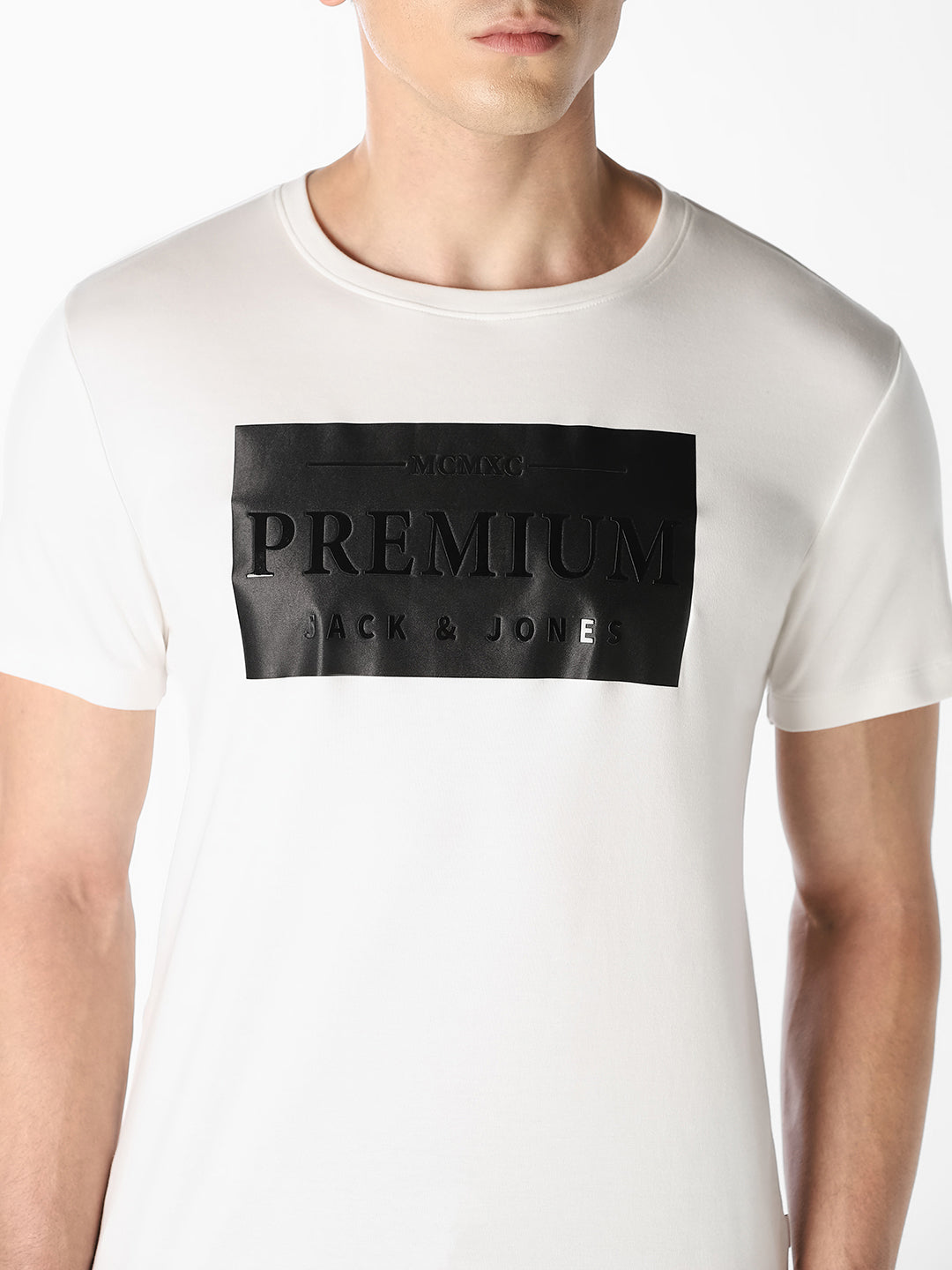 White Logo Print T-Shirt