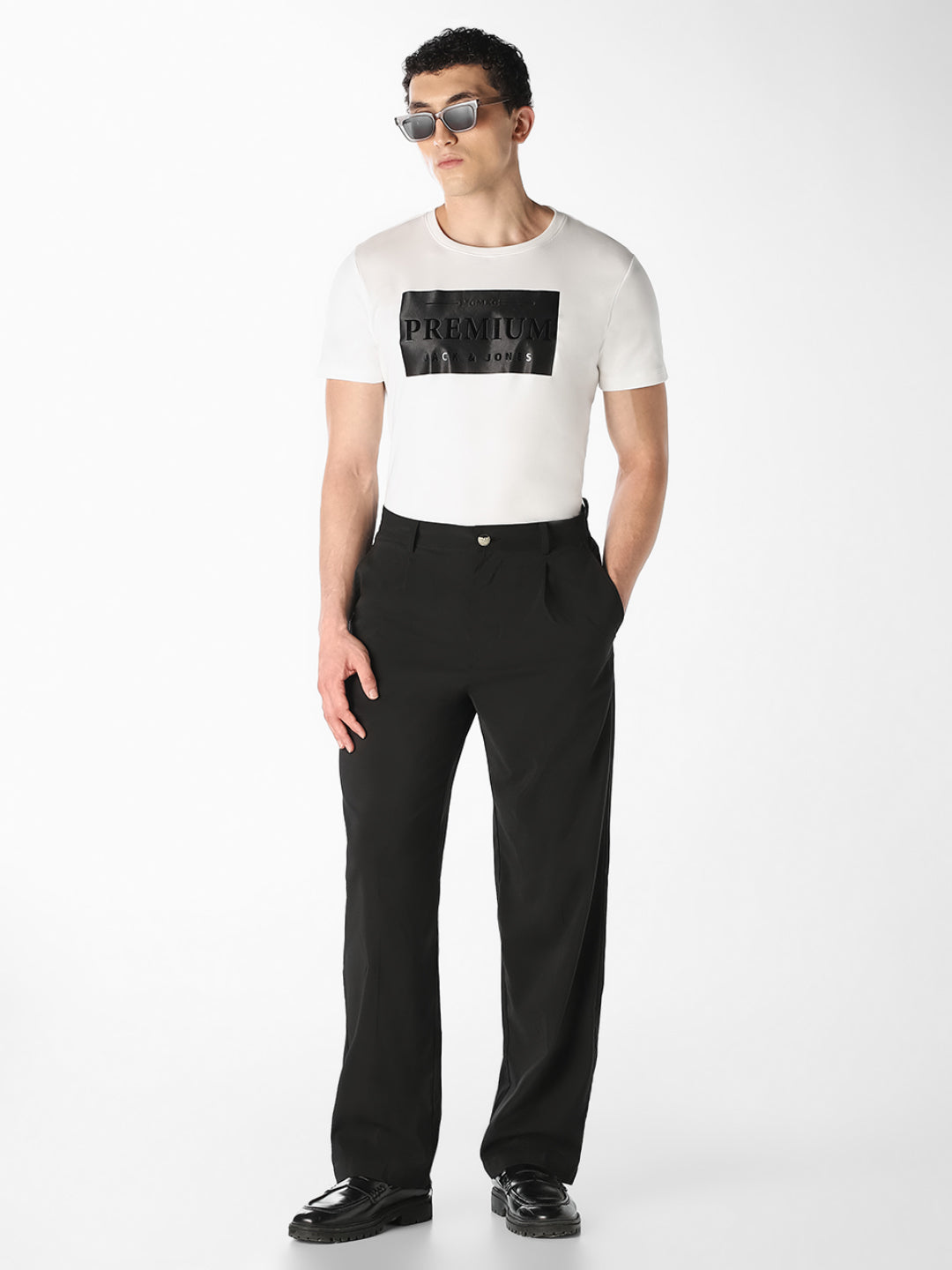 White Logo Print T-Shirt