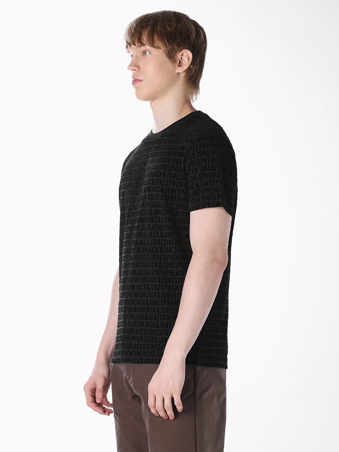 Black Flock Print T-shirt