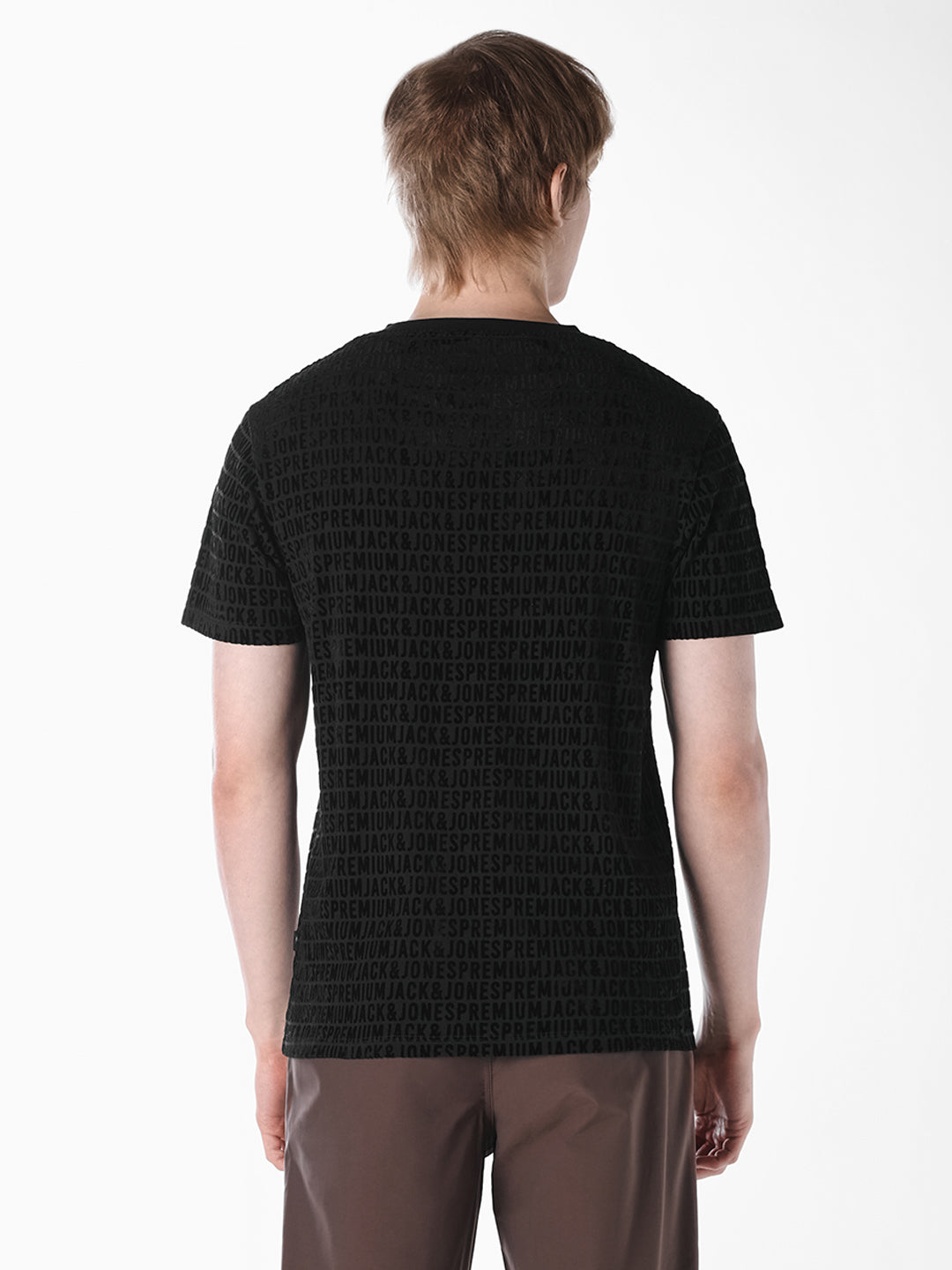 Black Flock Print T-shirt