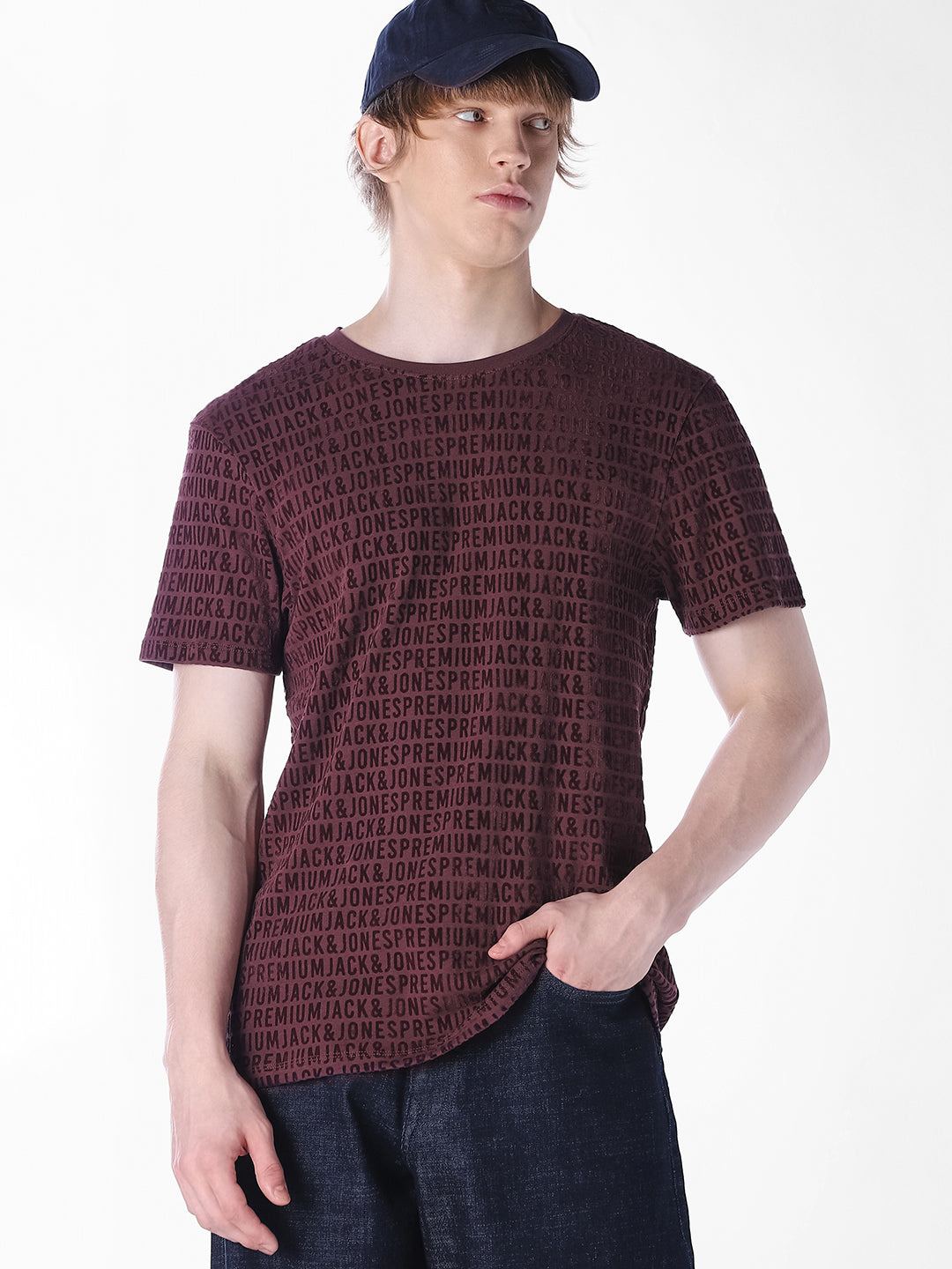 Purple Printed Regular Fit T-shirt