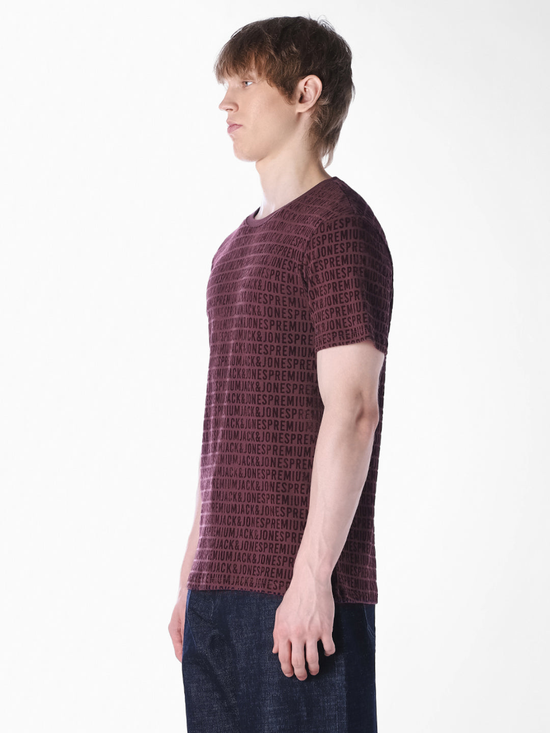 Purple Printed Regular Fit T-shirt