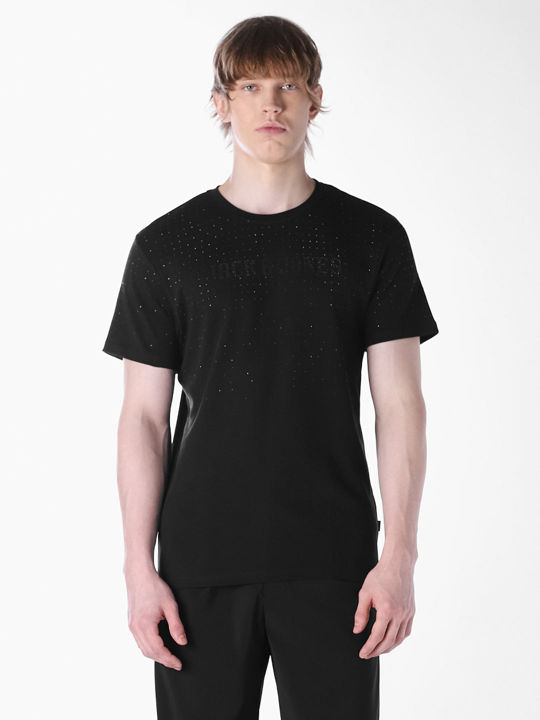 Black embellished Regular Fit T-shirt