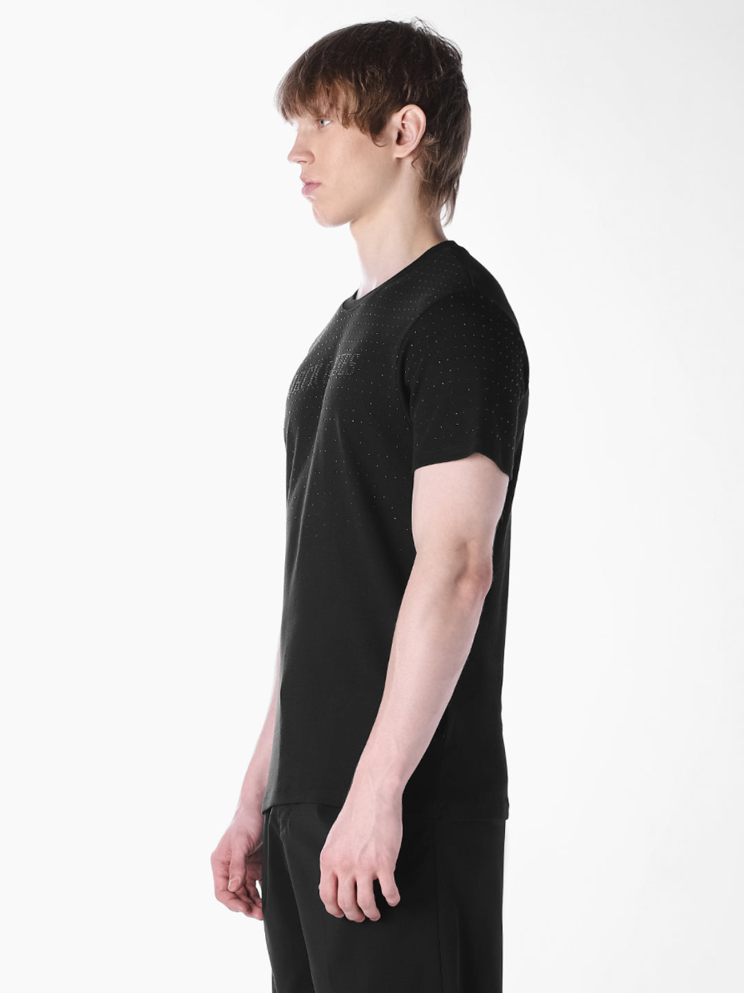 Black embellished Regular Fit T-shirt