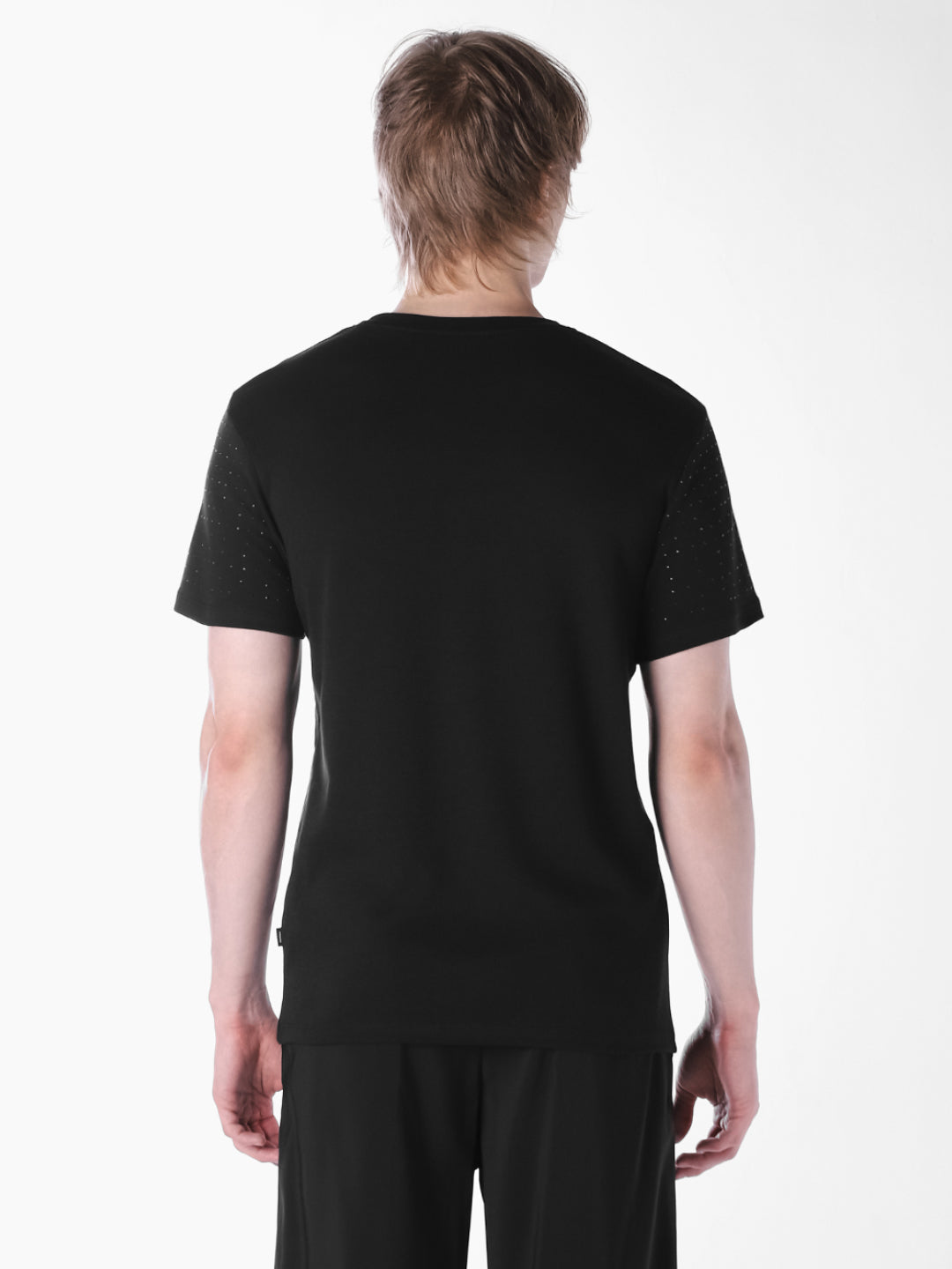 Black embellished Regular Fit T-shirt