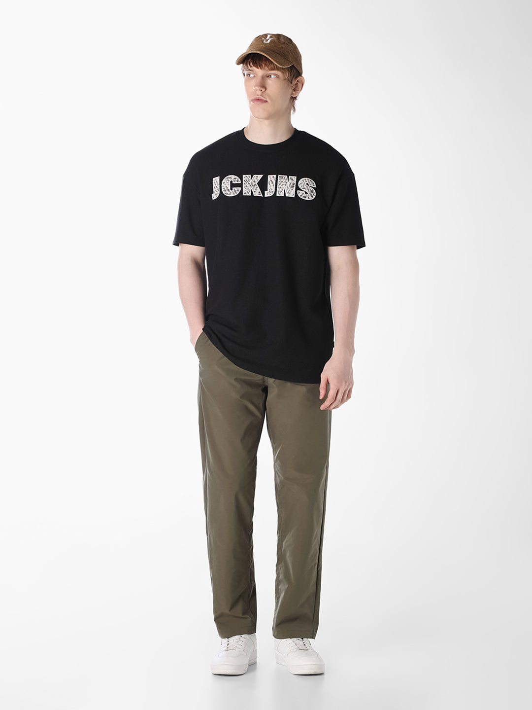 Black Applique Patchwork Oversized T-shirt