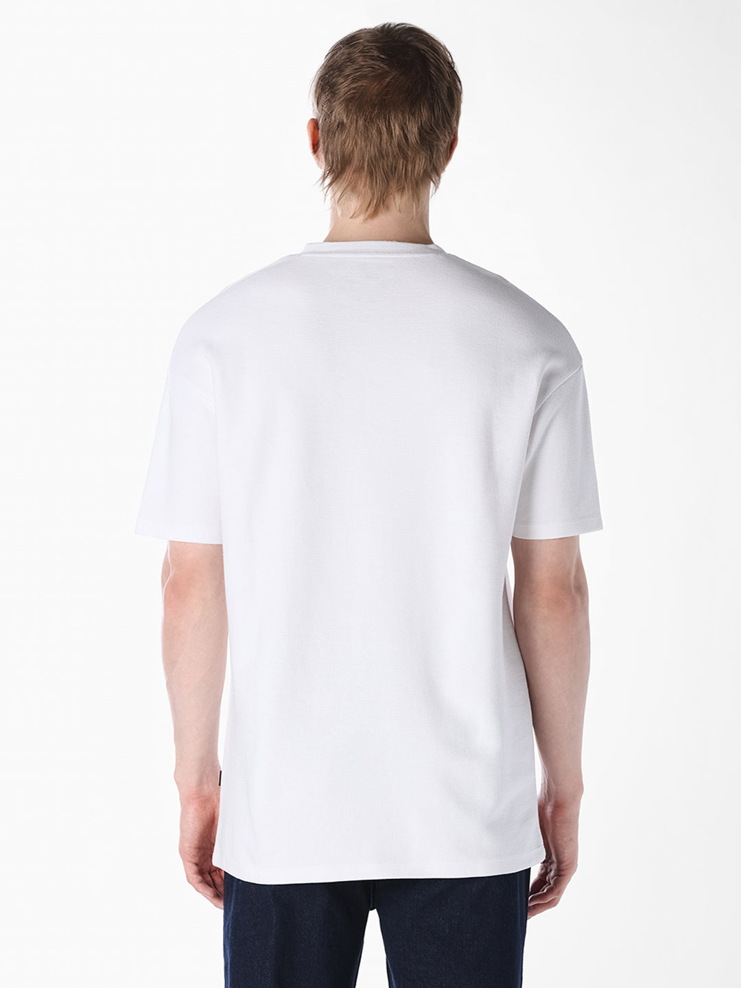 White Applique Patchwork Oversized T-shirt