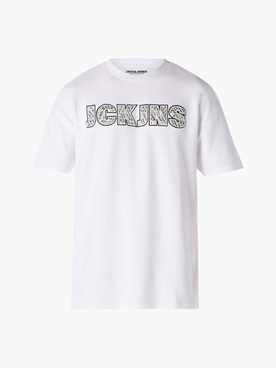 White Applique Patchwork Oversized T-shirt