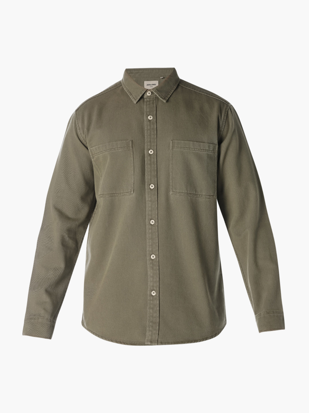 Green Twill Regular Fit Shirt