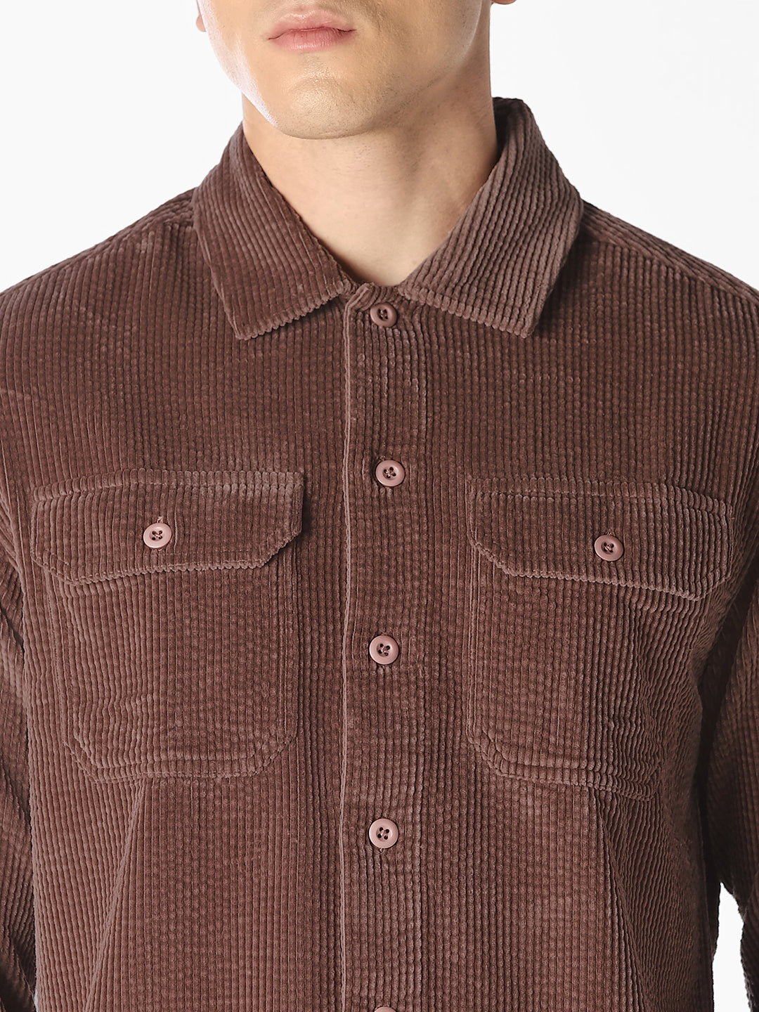 Brown Corduroy Oversized Shirt