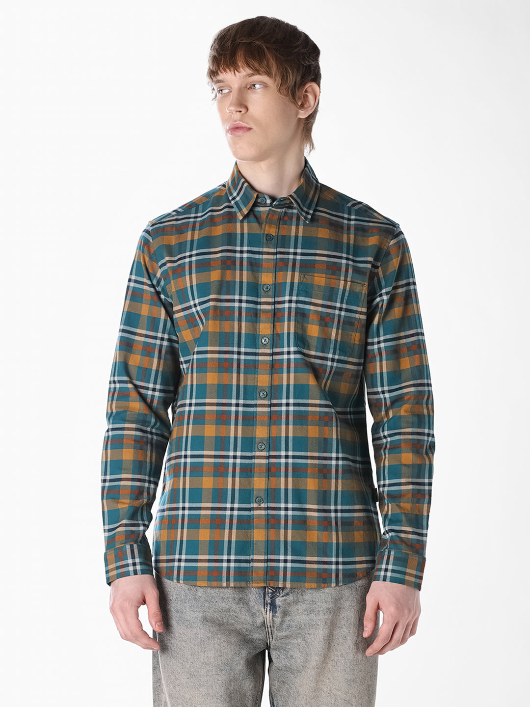 Multi-Colour Check Cotton Shirt
