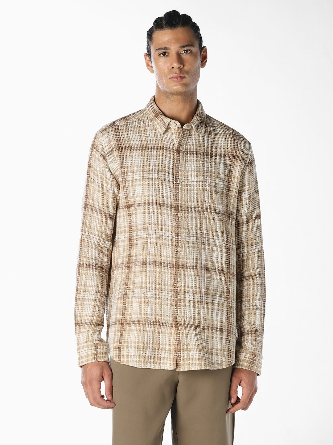Check Print Cotton Shirt