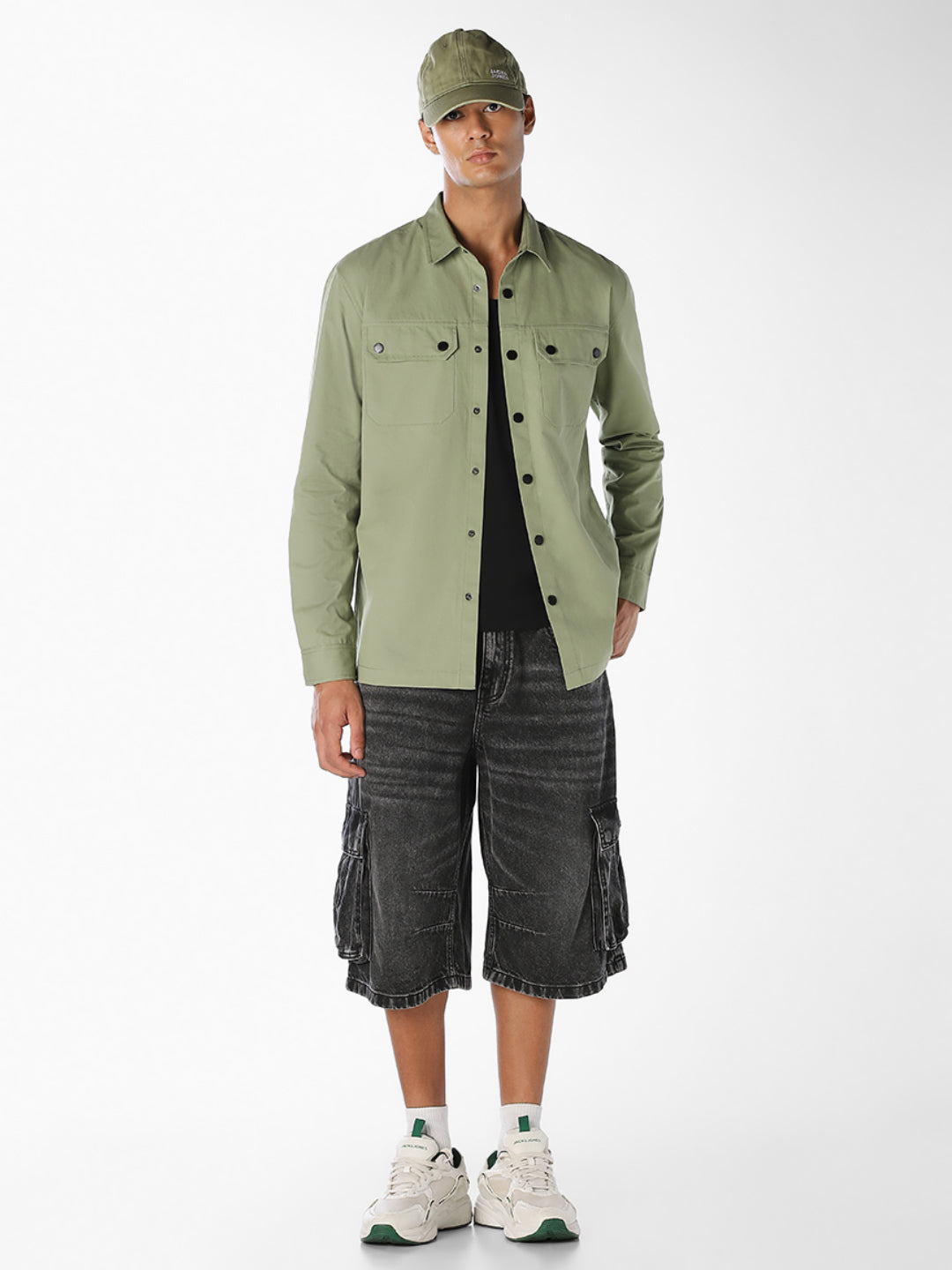 Green Cotton Twill Shirt