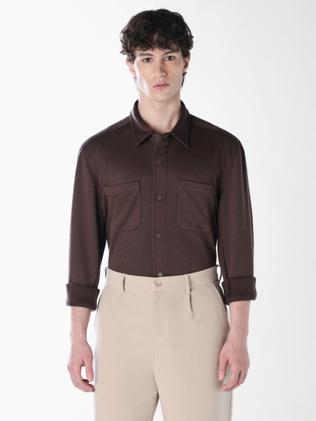 Dark Brown Cotton Shirt