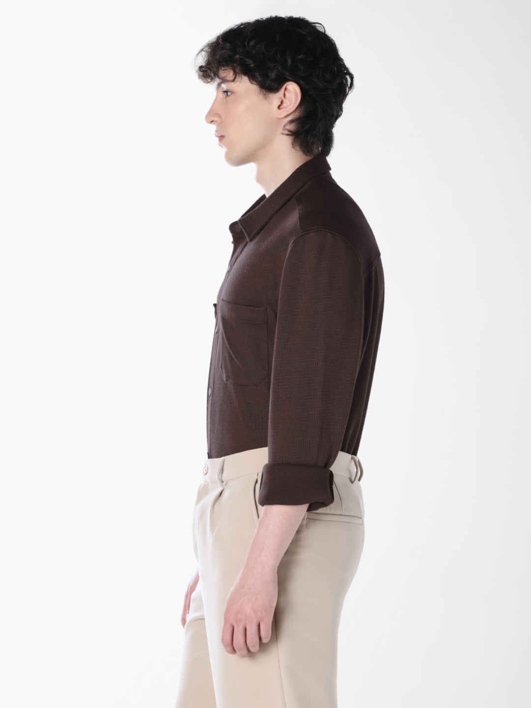 Dark Brown Cotton Shirt