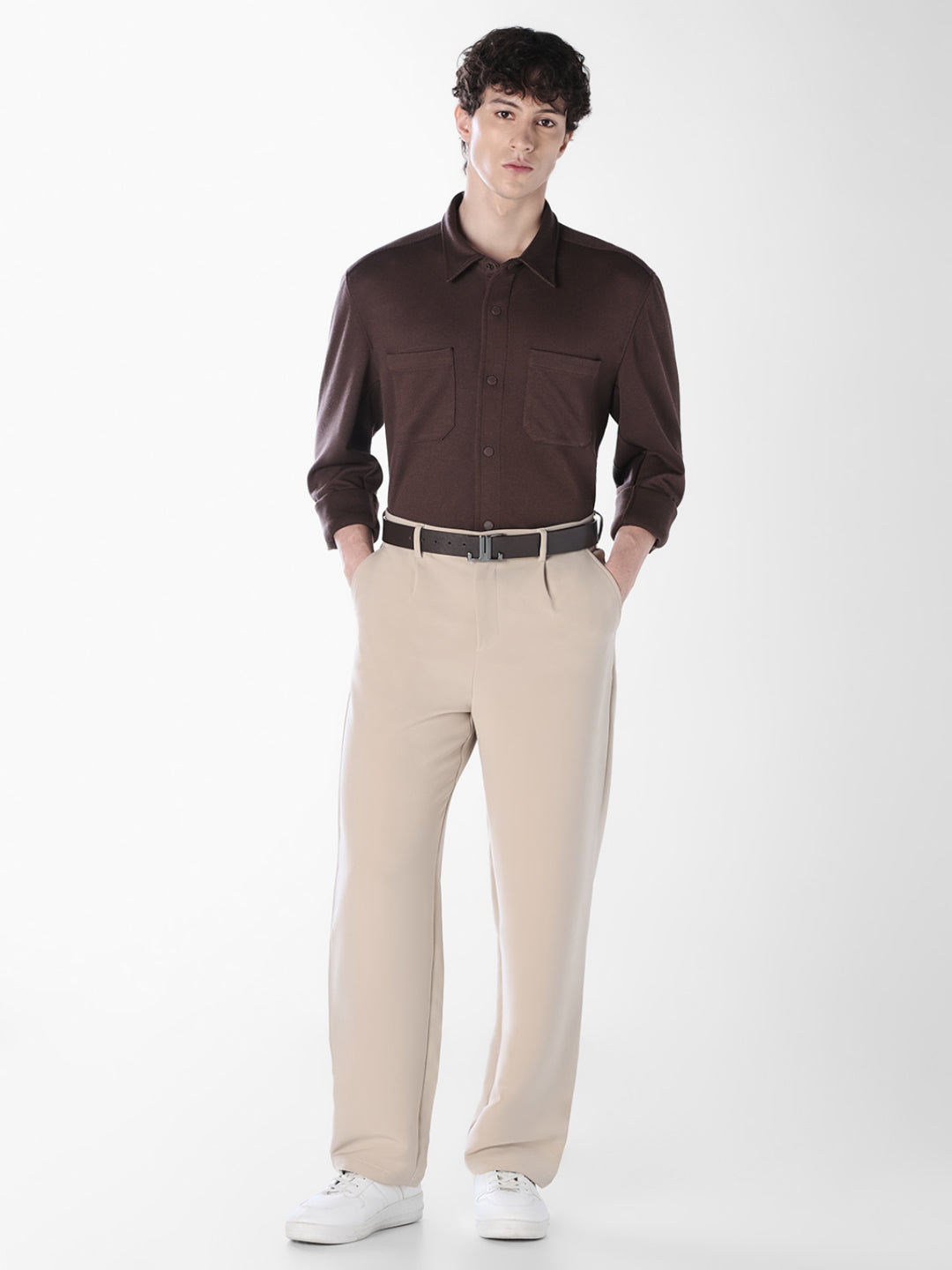 Dark Brown Cotton Shirt