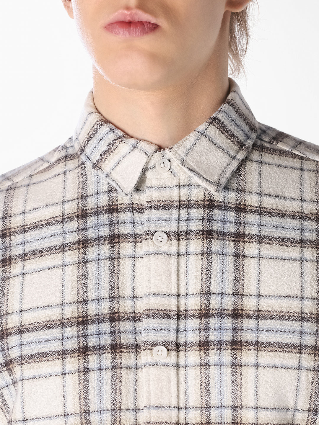 White Plaid Cotton Shirt