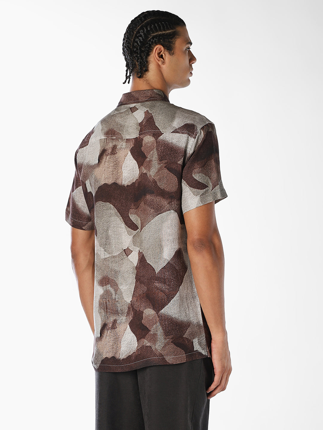 Abstract Print Cotton Shirt