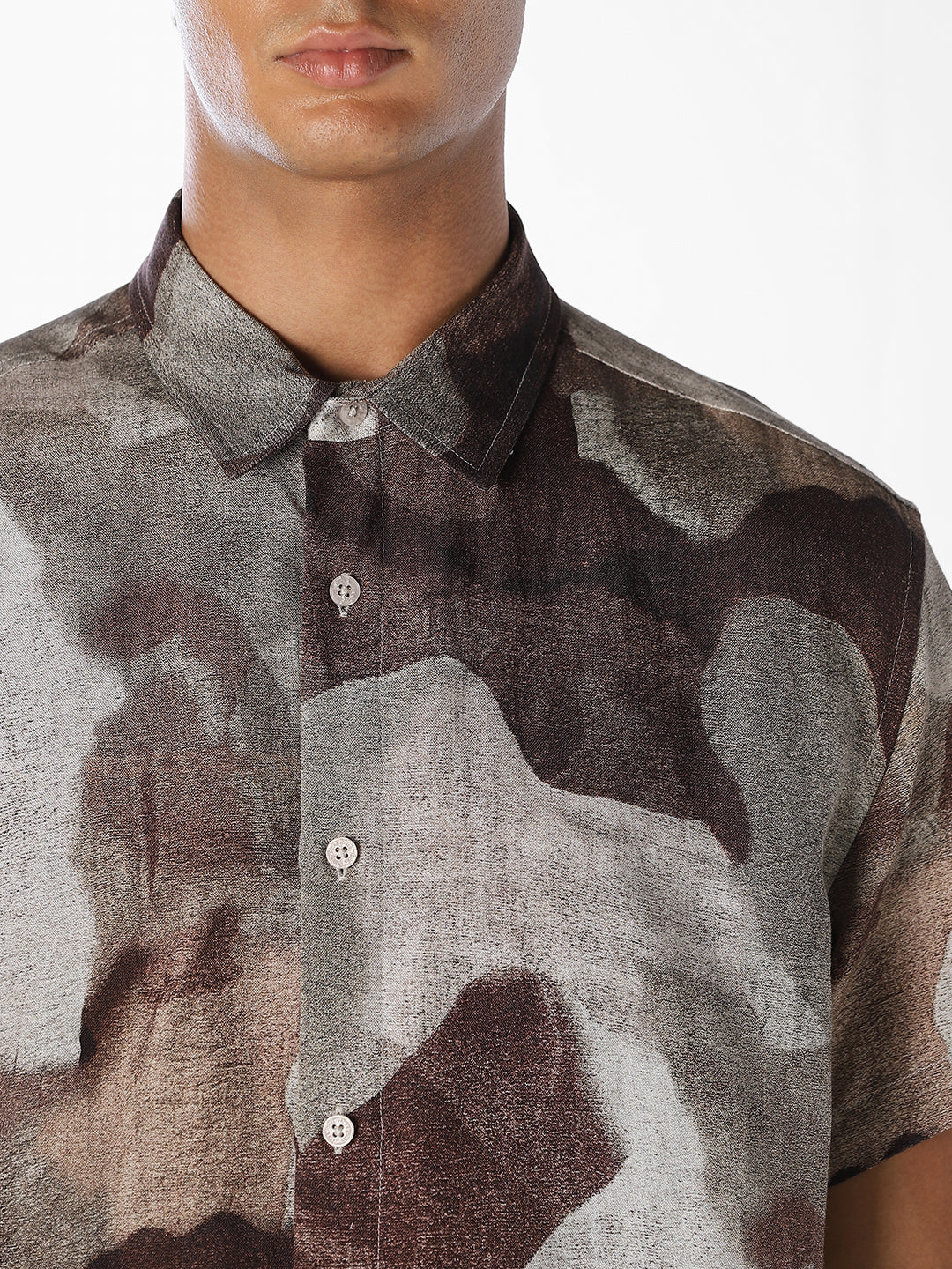 Abstract Print Cotton Shirt