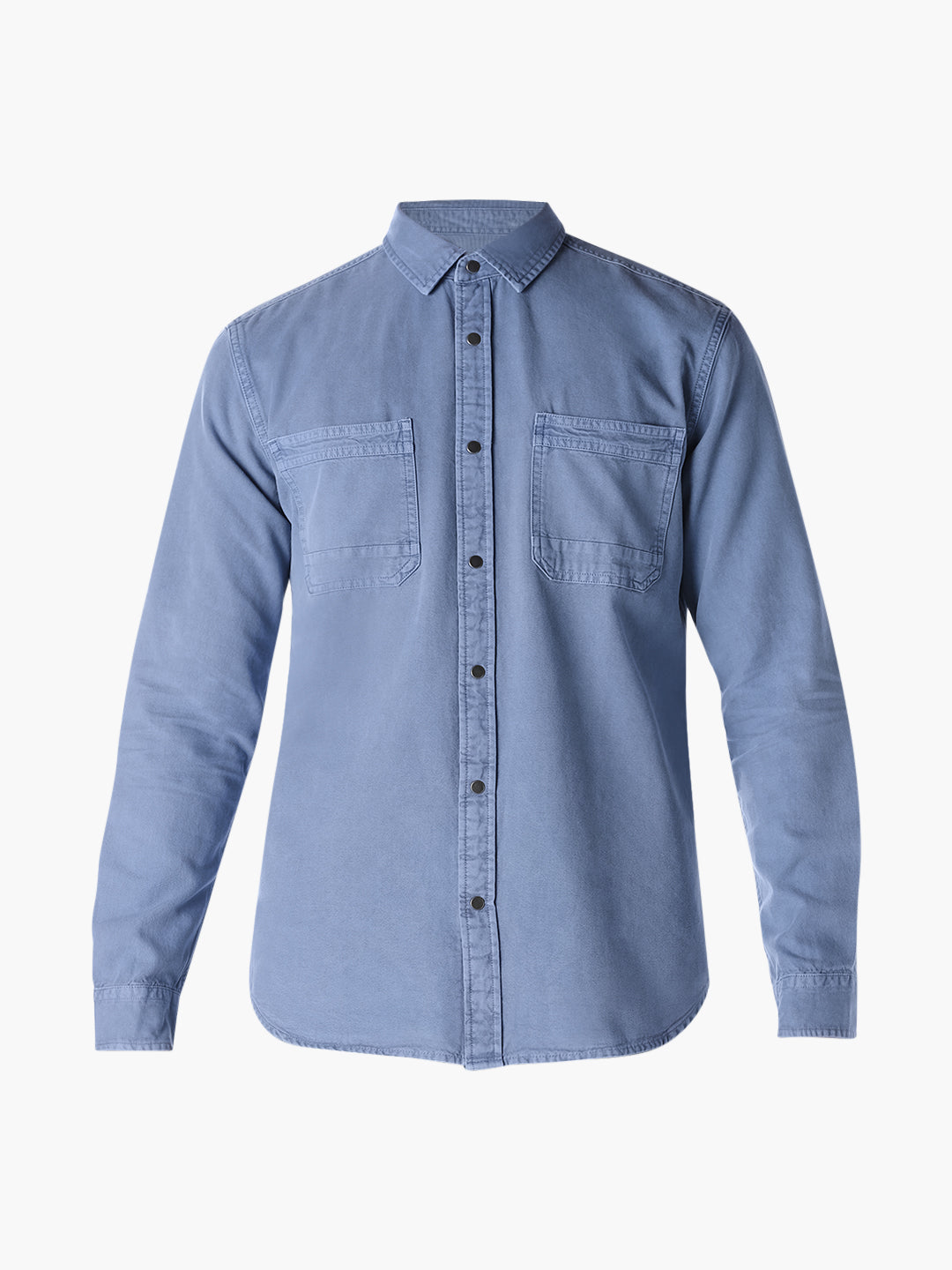 Blue Cotton Full Sleeves Shirt