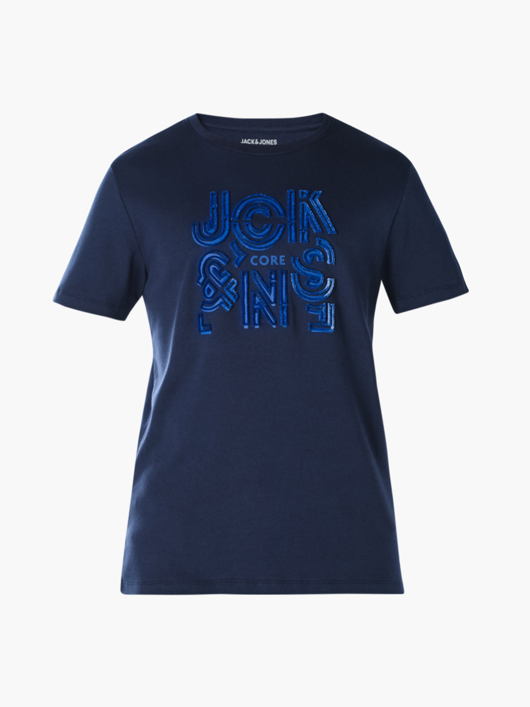 Blue Logo Print Cotton T-shirt